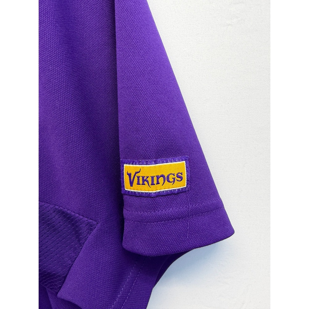 NFL Mens Minnesota Vikings Collared Purple Short Sleeve Activewear Shirt - Picture 7 of 9